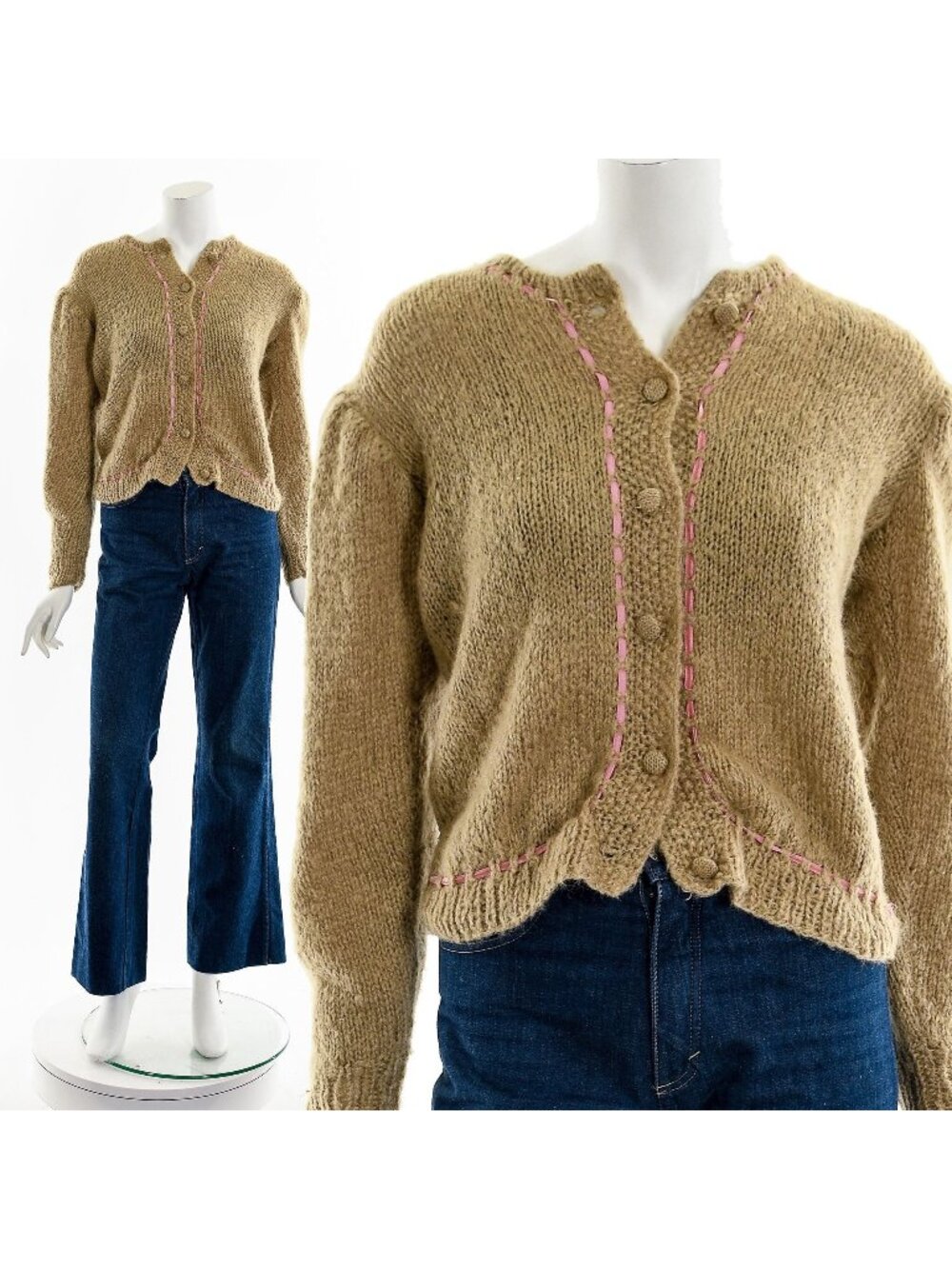 Romantic Countryside Mohair Cardigan Sweater